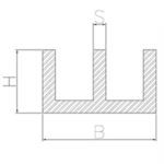 Custom aluminum E-H-U sections