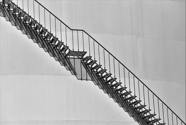 anodized corner trims on a staircase